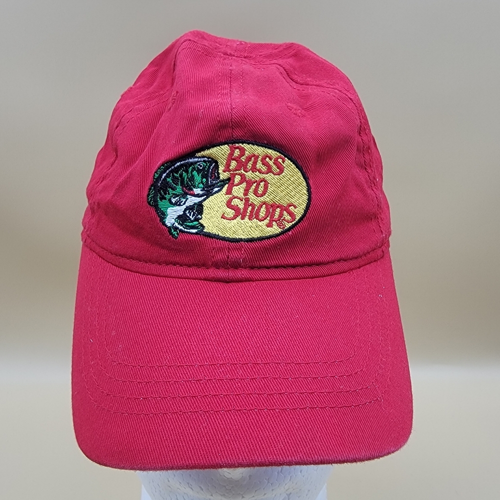 Bass Pro Shops Hat Adjustable Elastic Trucker Baseball Fishing Toddler Cap Red